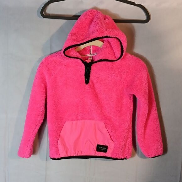 Calvin Klein Performance Pink Fuzzy Girls Hoodie - Picture 7 of 7